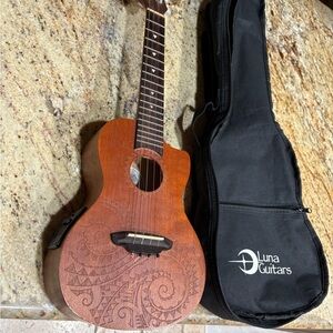 Luna guitars tattoo Mahogany Soprano Ukulele Acoustic Electric